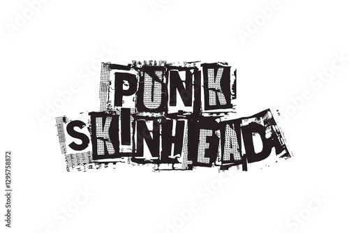 This is a vector art design punk skinhead