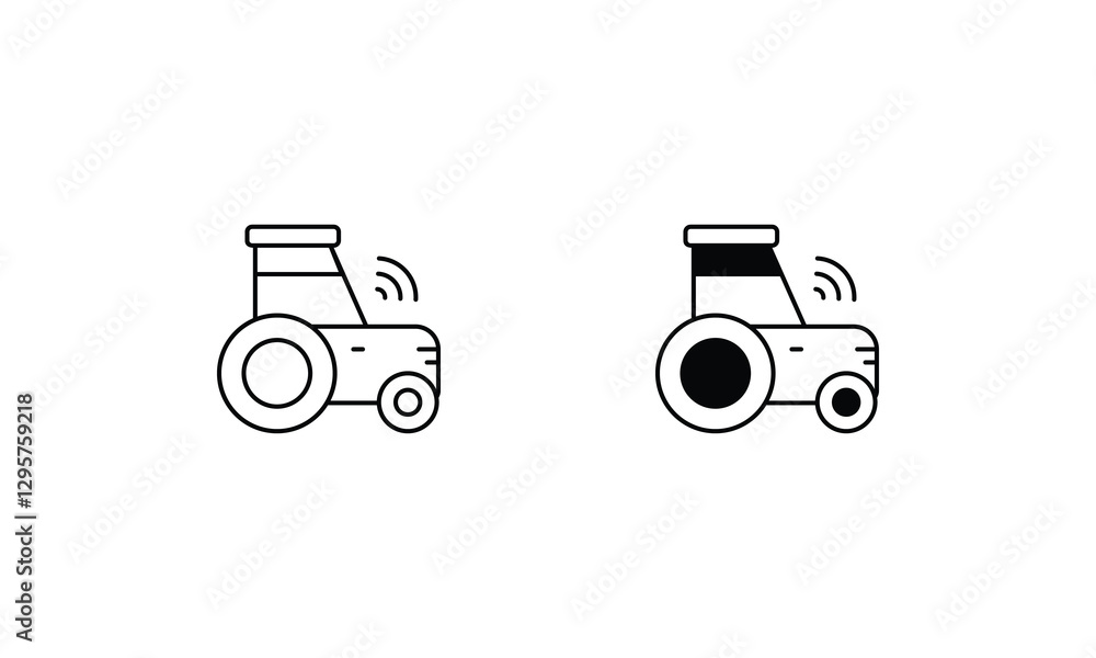 Tractor icons set line and glyph vector icon Tractor icons set line and glyph vector icon