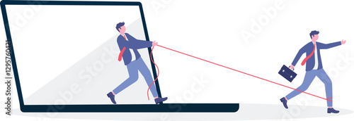 Social media illustration, business concept, web design

