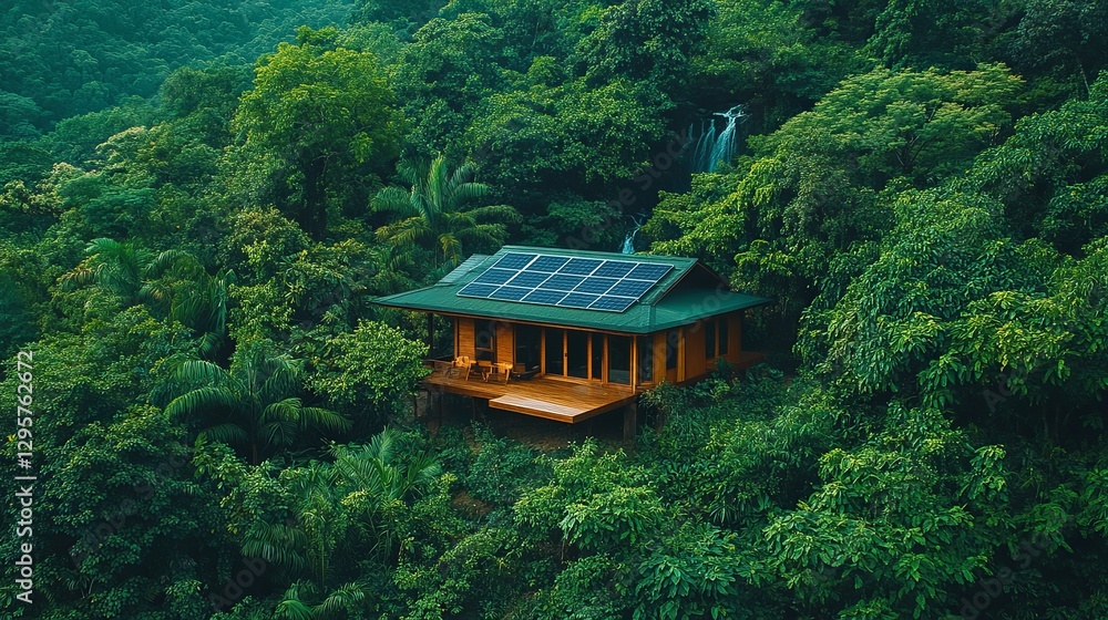 Nature First Remote Escapes, Remote Ecotourism Getaways Eco-Friendly Cabin Surrounded by Lush Green Jungle and Waterfall Nature First Remote Escapes, Remote Ecotourism Getaways Eco-Friendly Cabin Surrounded by Lush Green Jungle and Waterfall