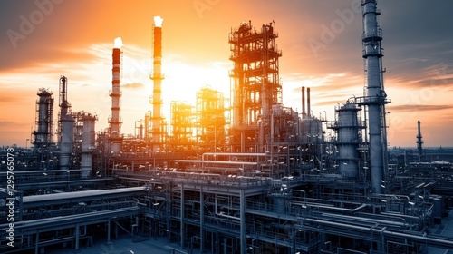 Wallpaper Mural Stunning orange sky at sunset over a calm horizon with few clouds in the background Torontodigital.ca