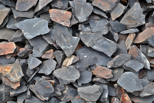 Grey slate stone chips texture background photo