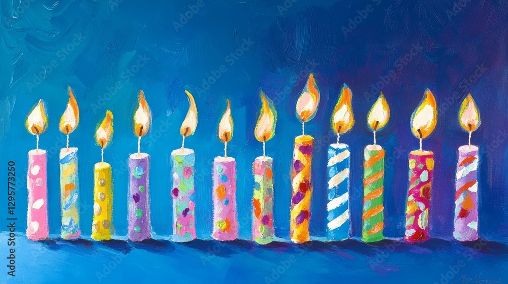 Vibrant Birthday Candles Create a Colorful Celebration Tableau Vibrant Birthday Candles Create a Colorful Celebration Tableau