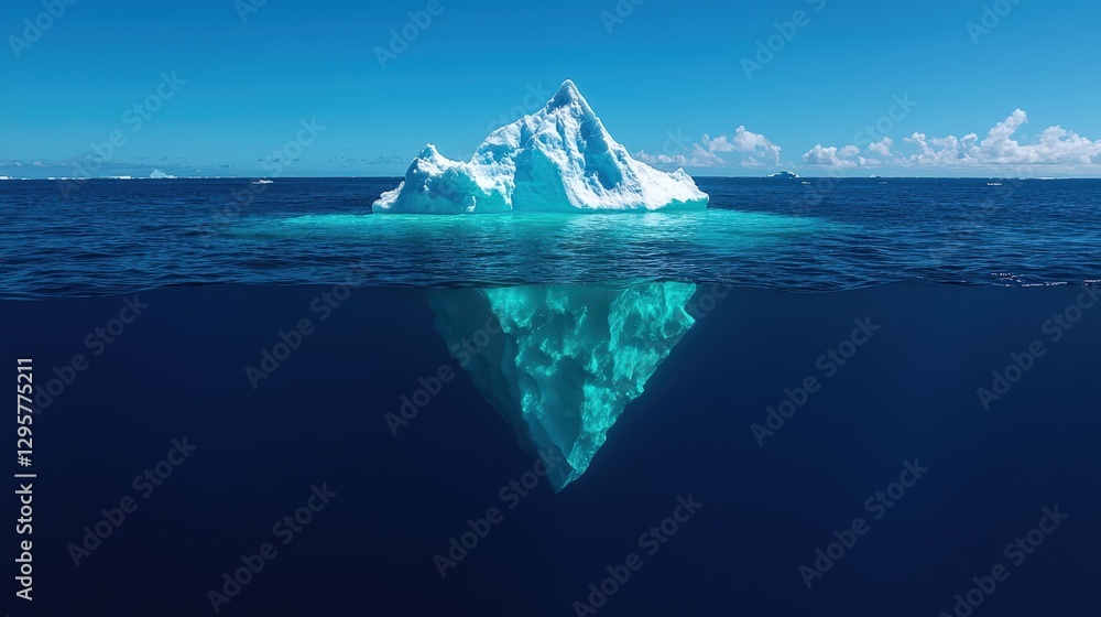 custom made wallpaper toronto digitalA large iceberg floats in the ocean against a blue sky