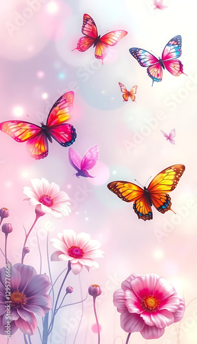 dreamy fantasy butterflies background