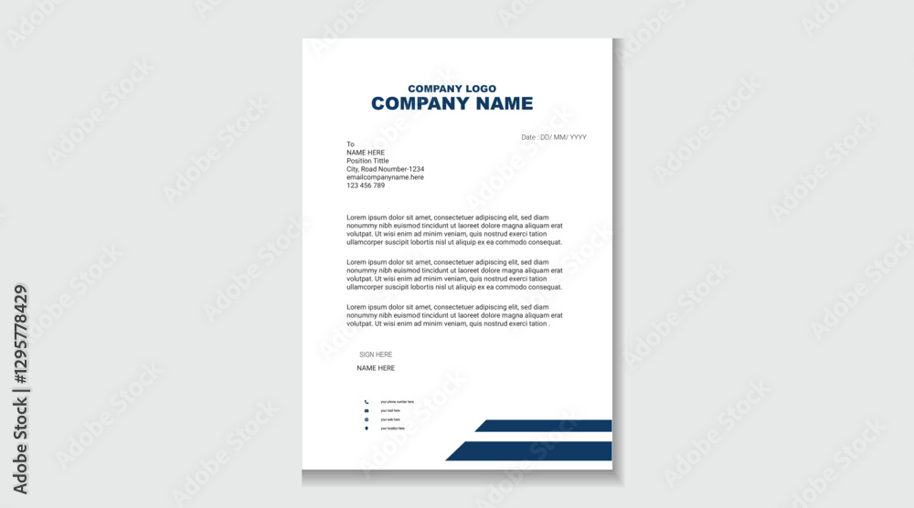 Obraz premium Professional Letterhead Template | Modern Corporate & Stock Market Design