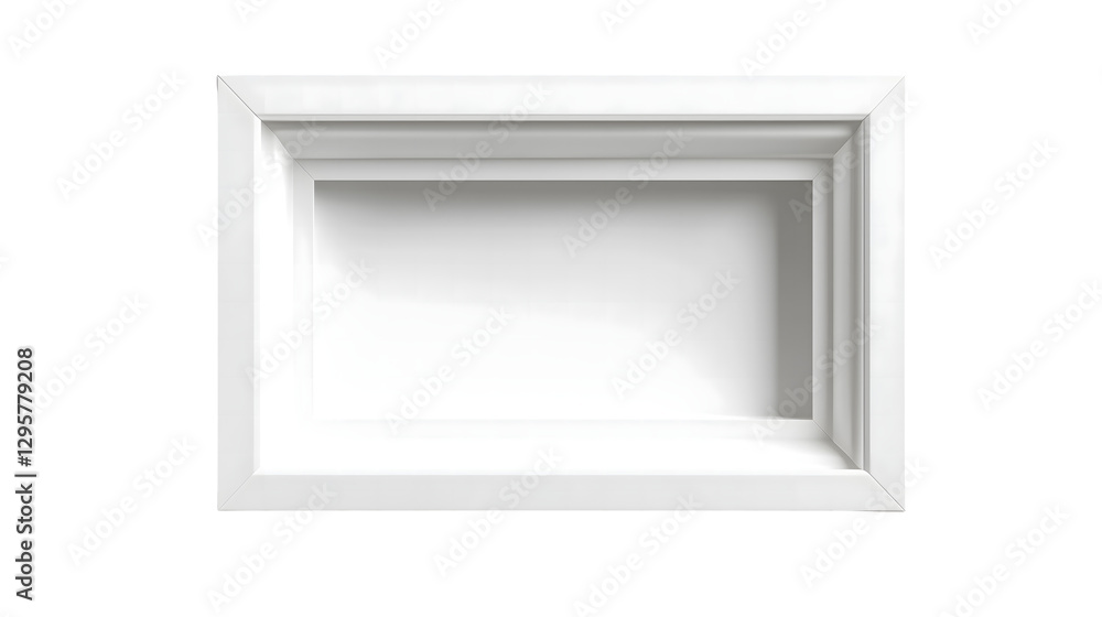 Clean White Frame Empty Showcase Product Display Background Clean White Frame Empty Showcase Product Display Background