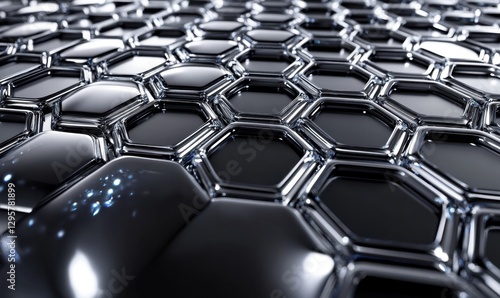 Abstract metallic hexagon background for futuristic design