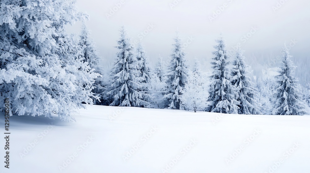 Enchanting Winter Wonderland with Snow-Covered Evergreen Trees : Generative AI Enchanting Winter Wonderland with Snow-Covered Evergreen Trees : Generative AI