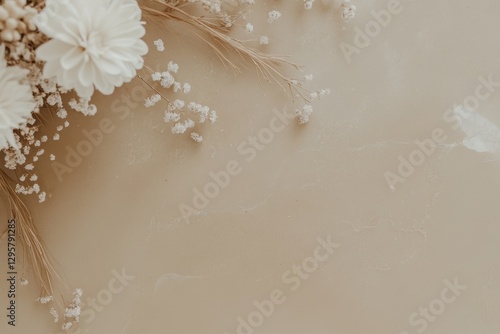 Minimalist Floral Arrangement on Neutral Background photo