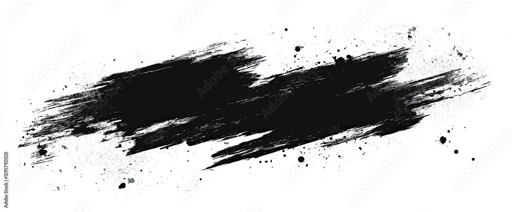 Abstract Black Brush Stroke on White Background Abstract Black Brush Stroke on White Background