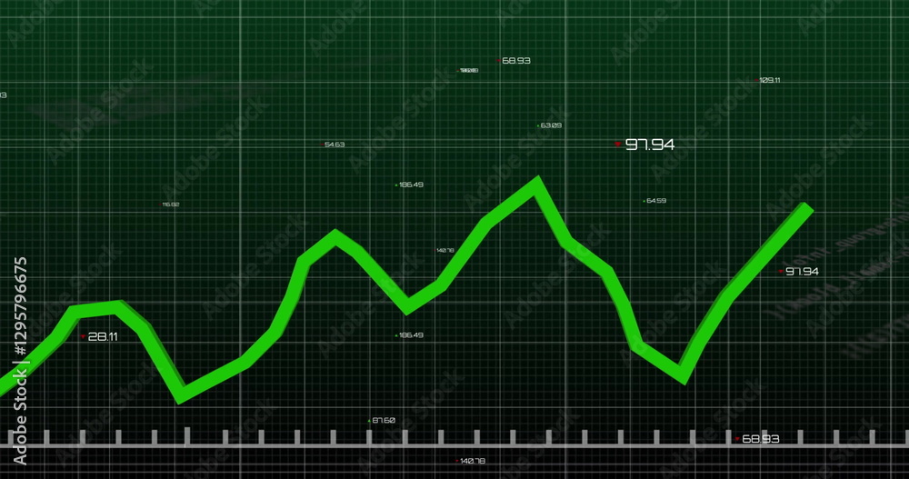 Naklejka premium Image of data processing on black background
