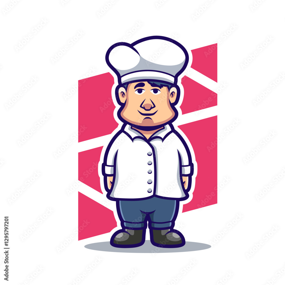 Cute cartoon character mascot profession job chef vector Cute cartoon character mascot profession job chef vector