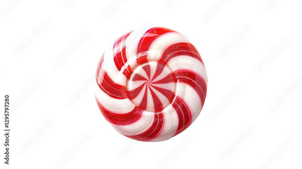 Red and white swirl candy on transparent background Red and white swirl candy on transparent background