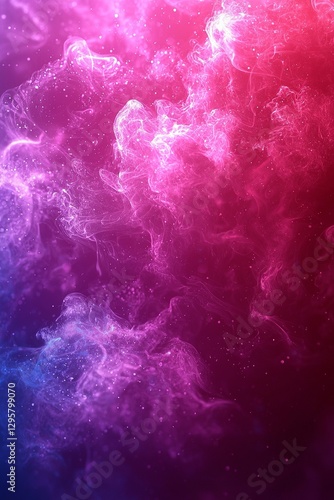 a pink and blue nebula with stars in the background