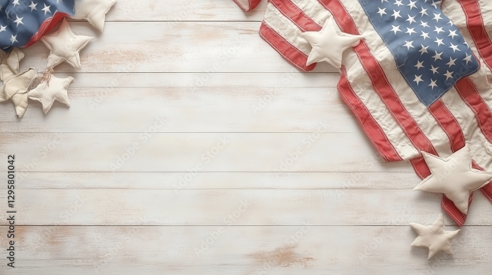 Soft American flag background with copy space. Soft American flag background with copy space.