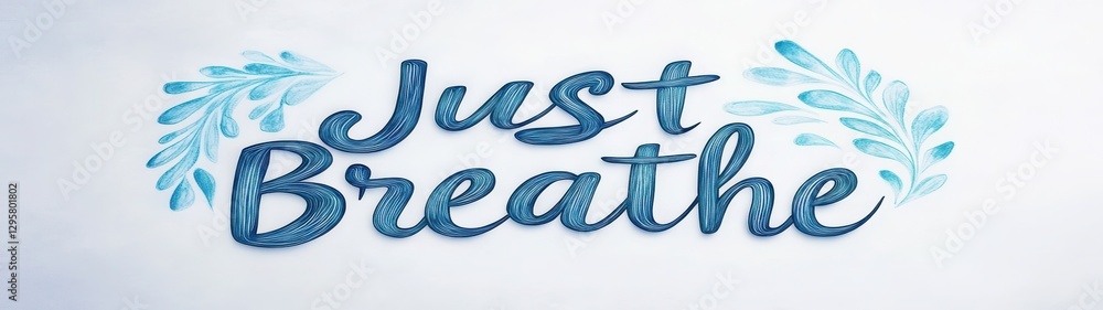 “Just Breathe” – simple serif cursive font on white background, perfect for wellness, meditation and self-care concepts. “Just Breathe” – simple serif cursive font on white background, perfect for wellness, meditation and self-care concepts.