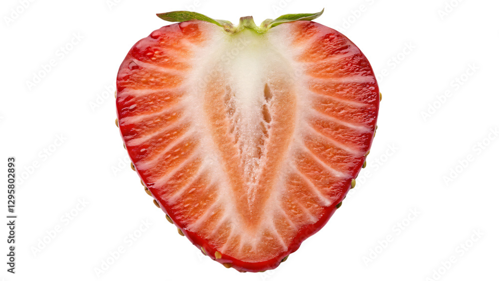 slice of strawberry isolated on white slice of strawberry isolated on white