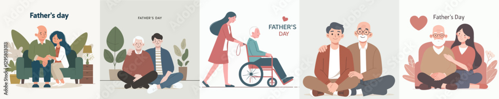 Fototapeta premium Father's Day Set Picture 