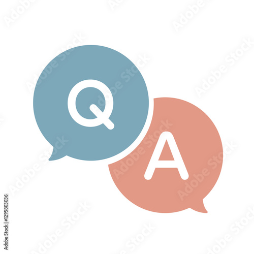 Q&A・FAQのよくあるご質問ベクターアイコン(単体・カラー)
