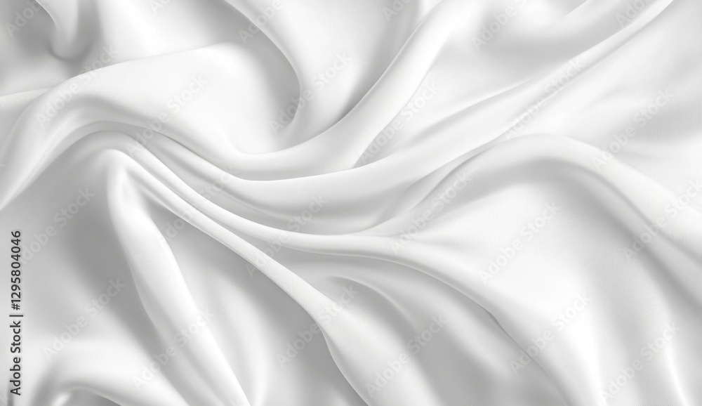 White silk fabric draped, texture close-up, soft light, background detail White silk fabric draped, texture close-up, soft light, background detail