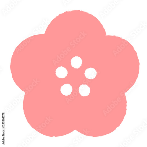 ピンク かわいい シンプル 和風 花 ベクターイラスト