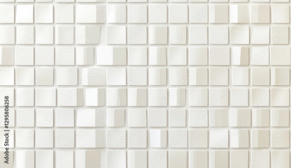 Fototapeta premium Abstract white square pattern wall texture