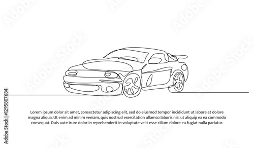Vector illustration of a car. Modern flat in continuous line style.