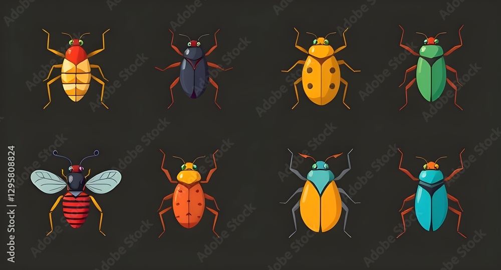 Fototapeta premium set of insects