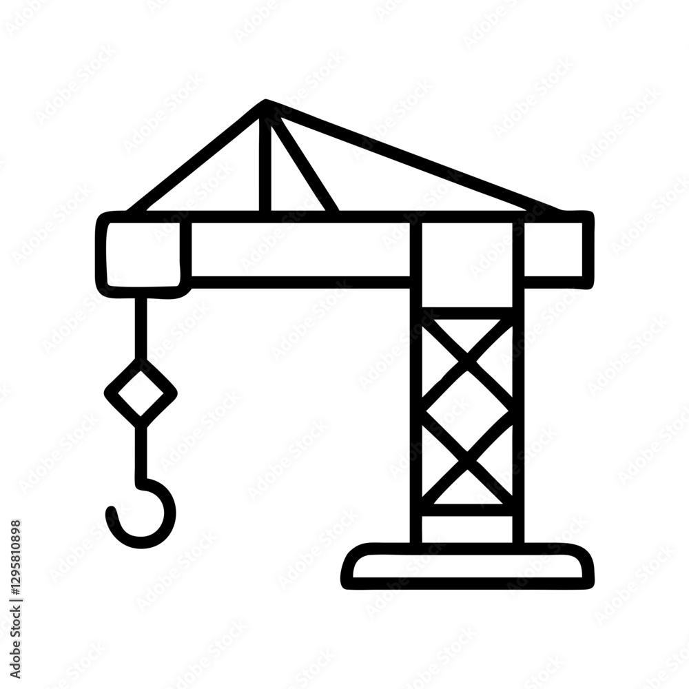 crane icon, crane line art - simple line art of crane, perfect for crane logos and icons crane icon, crane line art - simple line art of crane, perfect for crane logos and icons