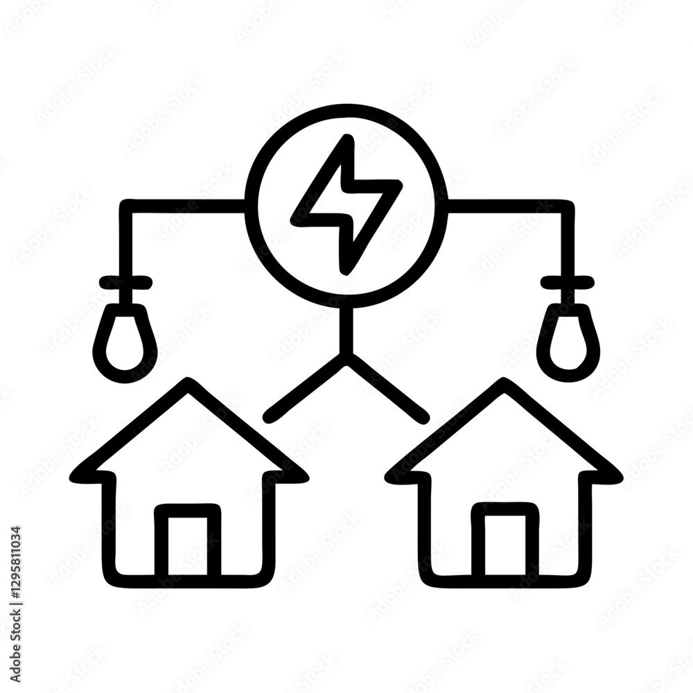 Obraz premium electrical grid icon, electrical grid line art - simple line art of electrical grid, perfect for electrical grid logos and icons