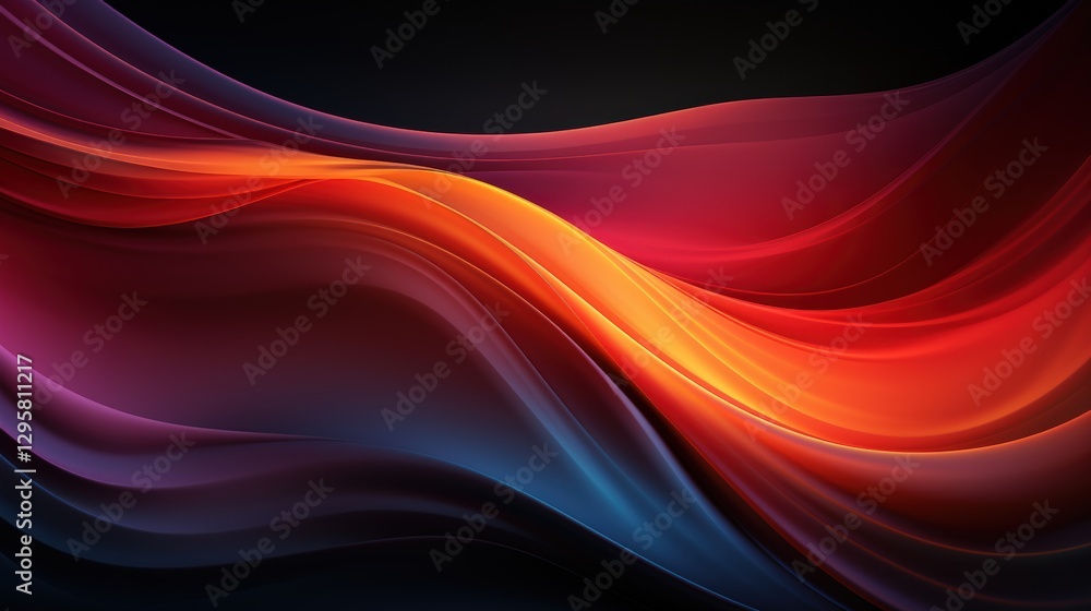 Vivid abstract wave design with dynamic red and blue flowing patterns