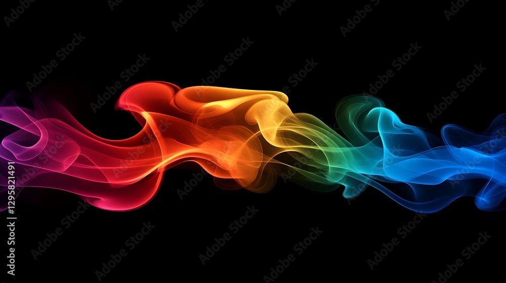 Obraz premium Dynamic splashes of colorful abstract smoke