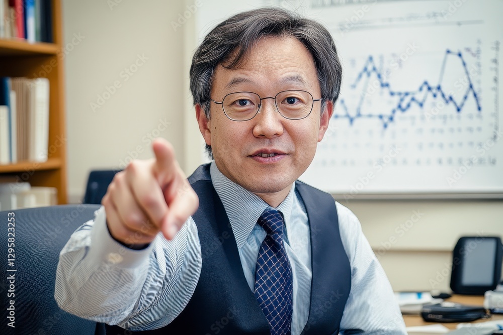 Engaging Asian Professional Pointing Forward Discover a compelling image of an Asian professional, exuding confidence and authority as he points directly at the viewer This evocative portrait Engaging Asian Professional Pointing Forward Discover a compelling image of an Asian professional, exuding confidence and authority as he points directly at the viewer This evocative portrait