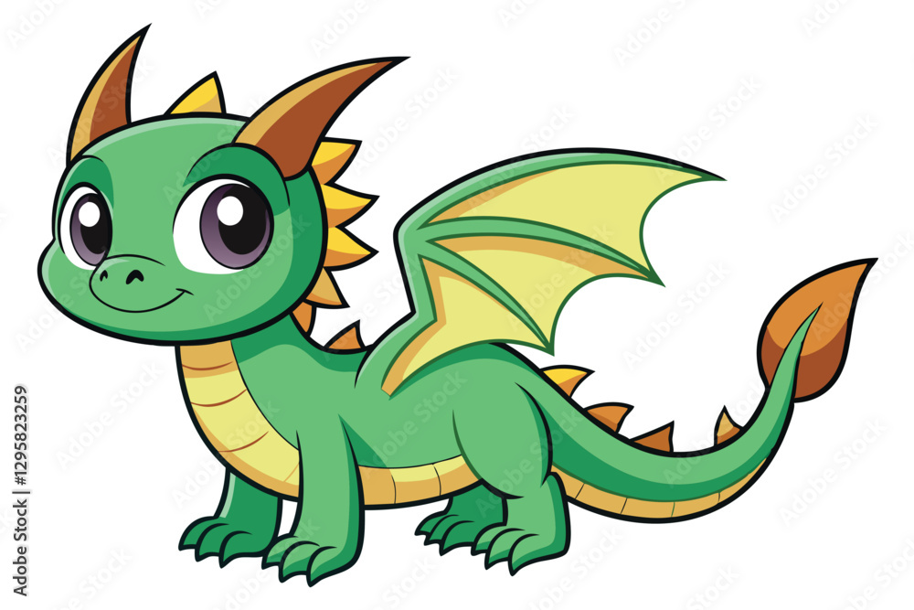 Cute blue dragon character with vibrant colors and playful features in a minimal vector style illustration Cute blue dragon character with vibrant colors and playful features in a minimal vector style illustration