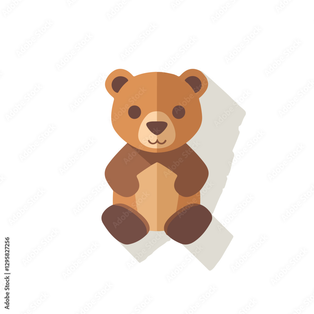 A Simple flat 2D illustration of a cute brown bear isolated on a white background, animal icon, ai A Simple flat 2D illustration of a cute brown bear isolated on a white background, animal icon, ai