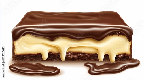 Wallpaper Mural Chocolate-glazed cake, studio shot, white background, dessert advertising Torontodigital.ca