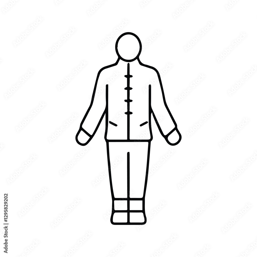 Chinese Man Icon. Illustration of a Man in Traditional Chinese Clothes. Chinese Man Icon. Illustration of a Man in Traditional Chinese Clothes.