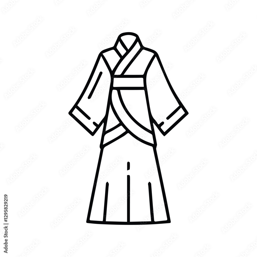 Chinese Woman Icon. Illustration of a Woman in Traditional Chinese Clothes. Chinese Woman Icon. Illustration of a Woman in Traditional Chinese Clothes.