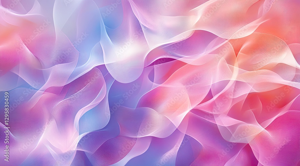Fototapeta premium Abstract, flowing, pastel, dynamic shapes background. Possible use digital art, graphic design