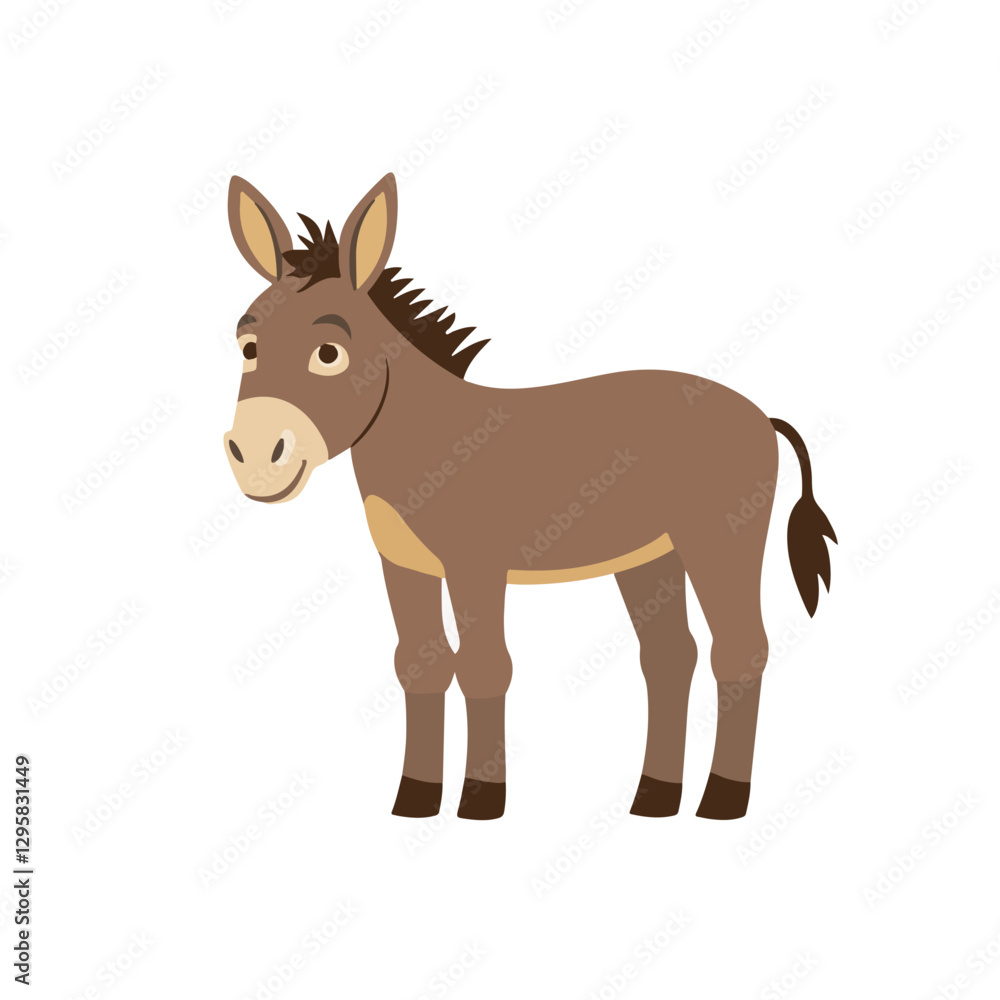 A Simple flat 2D icon donkey isolated on background, vector, flat design, animation design, vector, flat design, animation, minimalist, clipart sea animals A Simple flat 2D icon donkey isolated on background, vector, flat design, animation design, vector, flat design, animation, minimalist, clipart sea animals