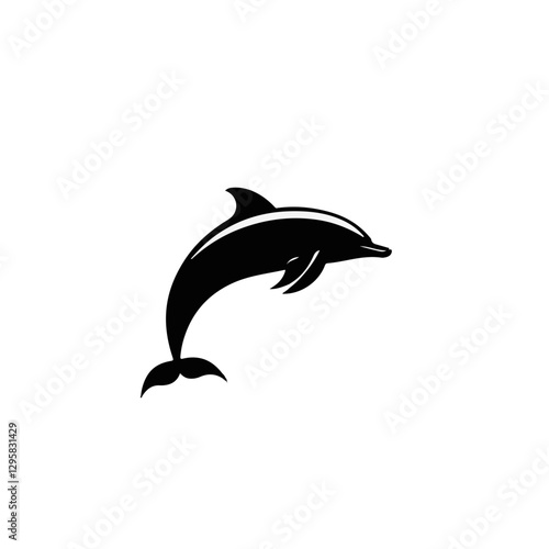 A Simple flat 2D icon dolphin isolated on background, vector, flat design, animation design, vector, flat design, animation design, minimalist , clipart sea animals