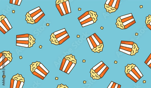 Cute popcorn pattern background vector design