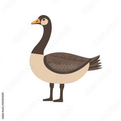 A simple flat 2D icon of a goose isolated on the background, vector design, ideal for animation, UI/UX design, mobile apps, web design, digital illustrations, flat 2D, animal set