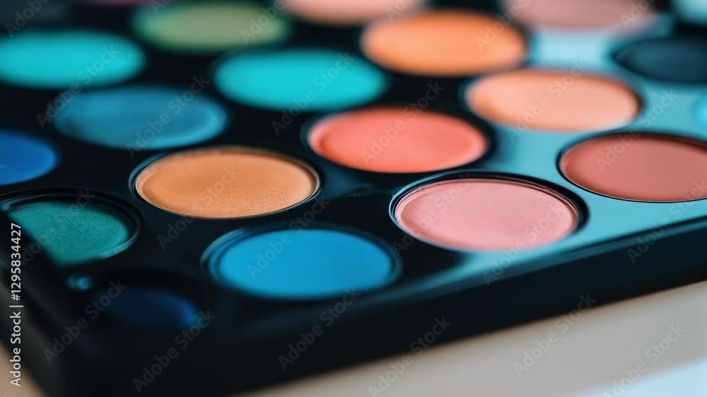 Vibrant Eyeshadow Palette: A Close-Up of Colorful Makeup Vibrant Eyeshadow Palette: A Close-Up of Colorful Makeup