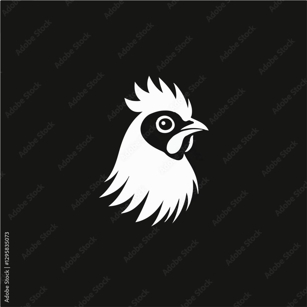 Fototapeta premium A simple flat 2D icon of a hen isolated on the background, vector design, ideal for animation, UI/UX design, mobile apps, web design, digital illustrations, flat 2D, animal set