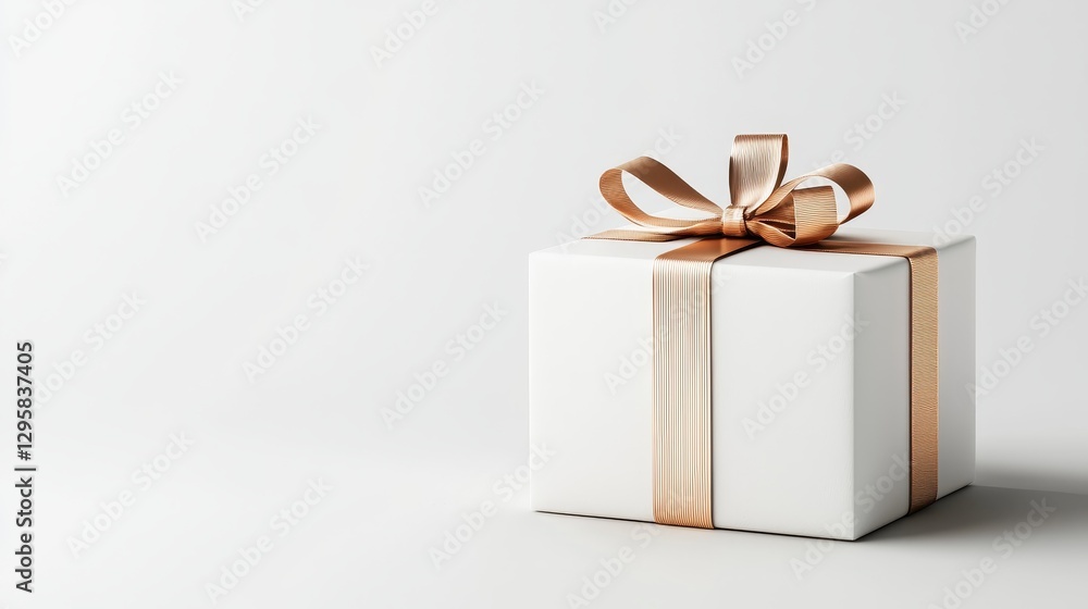 Obraz premium Special birthday gift box wrapped for celebrations minimalist style indoor elegant viewpoint