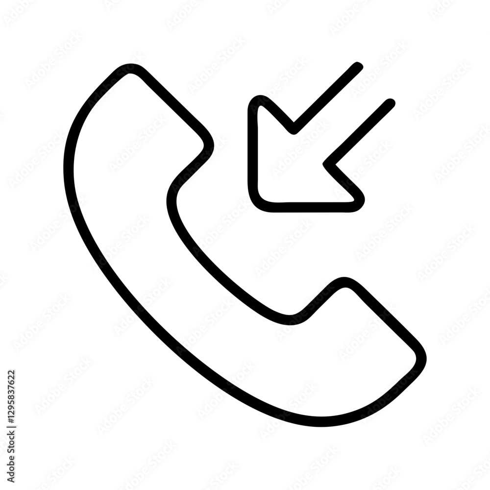 incoming call icon, incoming call line art - simple line art of incoming call, perfect for incoming call logos and icons incoming call icon, incoming call line art - simple line art of incoming call, perfect for incoming call logos and icons