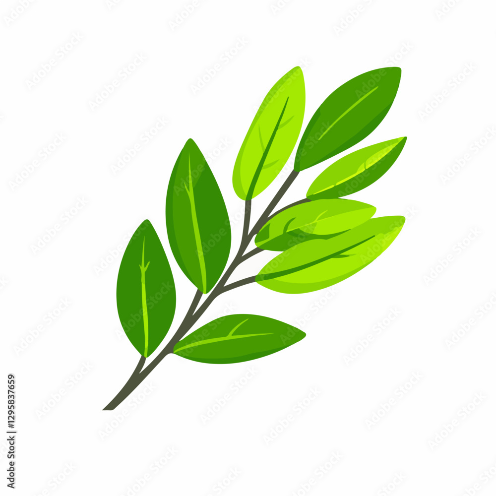 Simple flat 2D icon laurel leaf isolated on a white background, vector, flat design, animation design, vector, flat design, animation design, simple flat 2D icon, minimalist and modern design Simple flat 2D icon laurel leaf isolated on a white background, vector, flat design, animation design, vector, flat design, animation design, simple flat 2D icon, minimalist and modern design