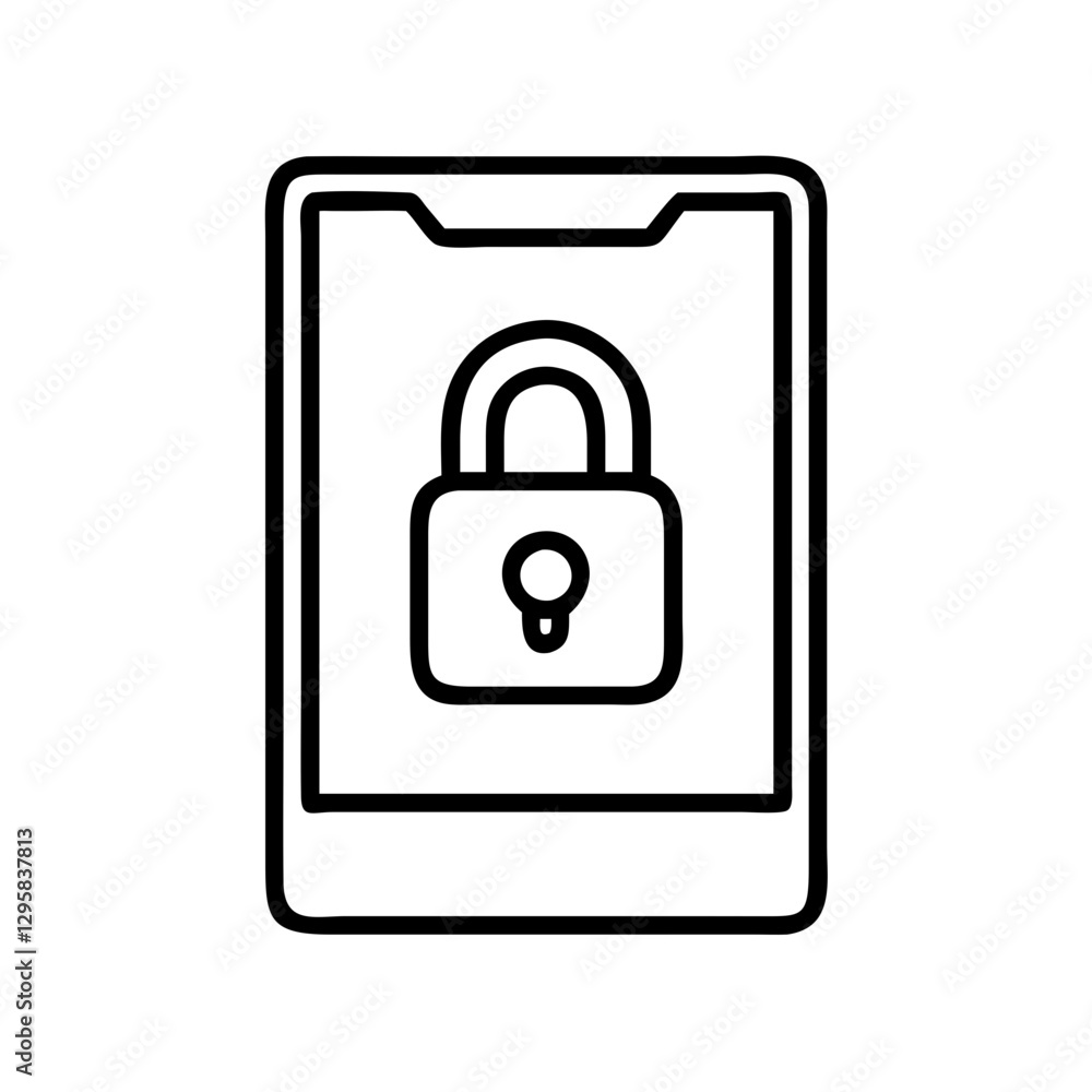 lock screen icon, lock screen line art - simple line art of lock screen, perfect for lock screen logos and icons lock screen icon, lock screen line art - simple line art of lock screen, perfect for lock screen logos and icons
